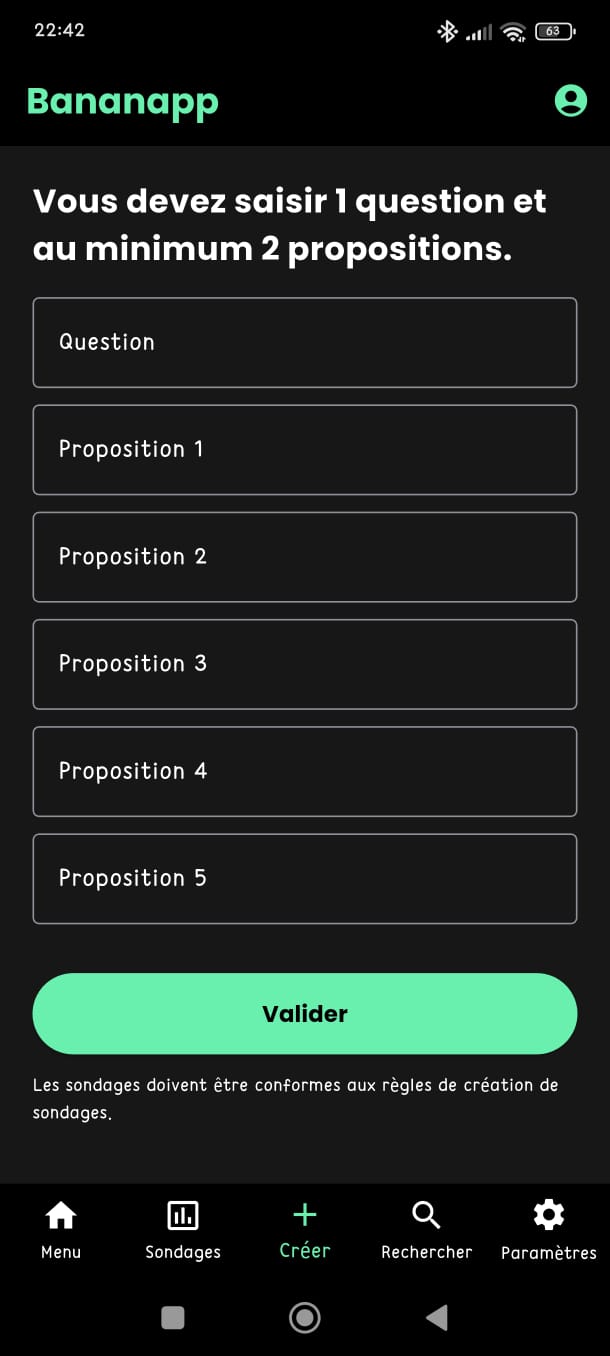 Screenshot création